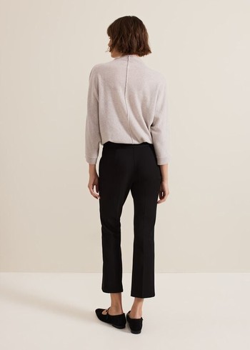 Phase Eight Carly Crop Twill Trousers Black Australia | ZW1935647